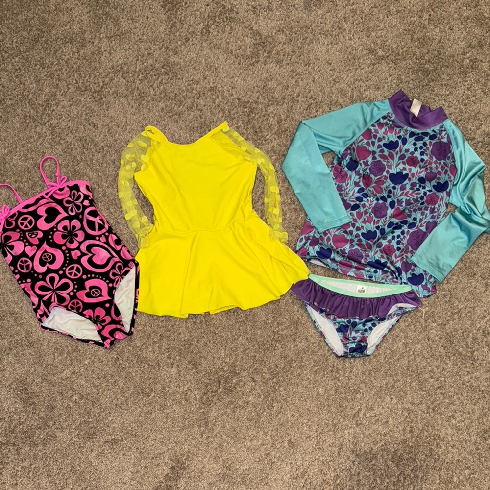 Lot of 3 Colorful Kids' Swimsuit Sets